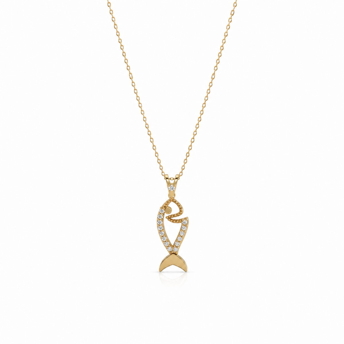 SORS Özel Tasarım Altın Glossy Fishbone Kolye