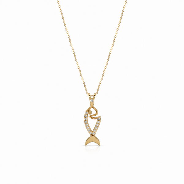 SORS Özel Tasarım Altın Glossy Fishbone Kolye