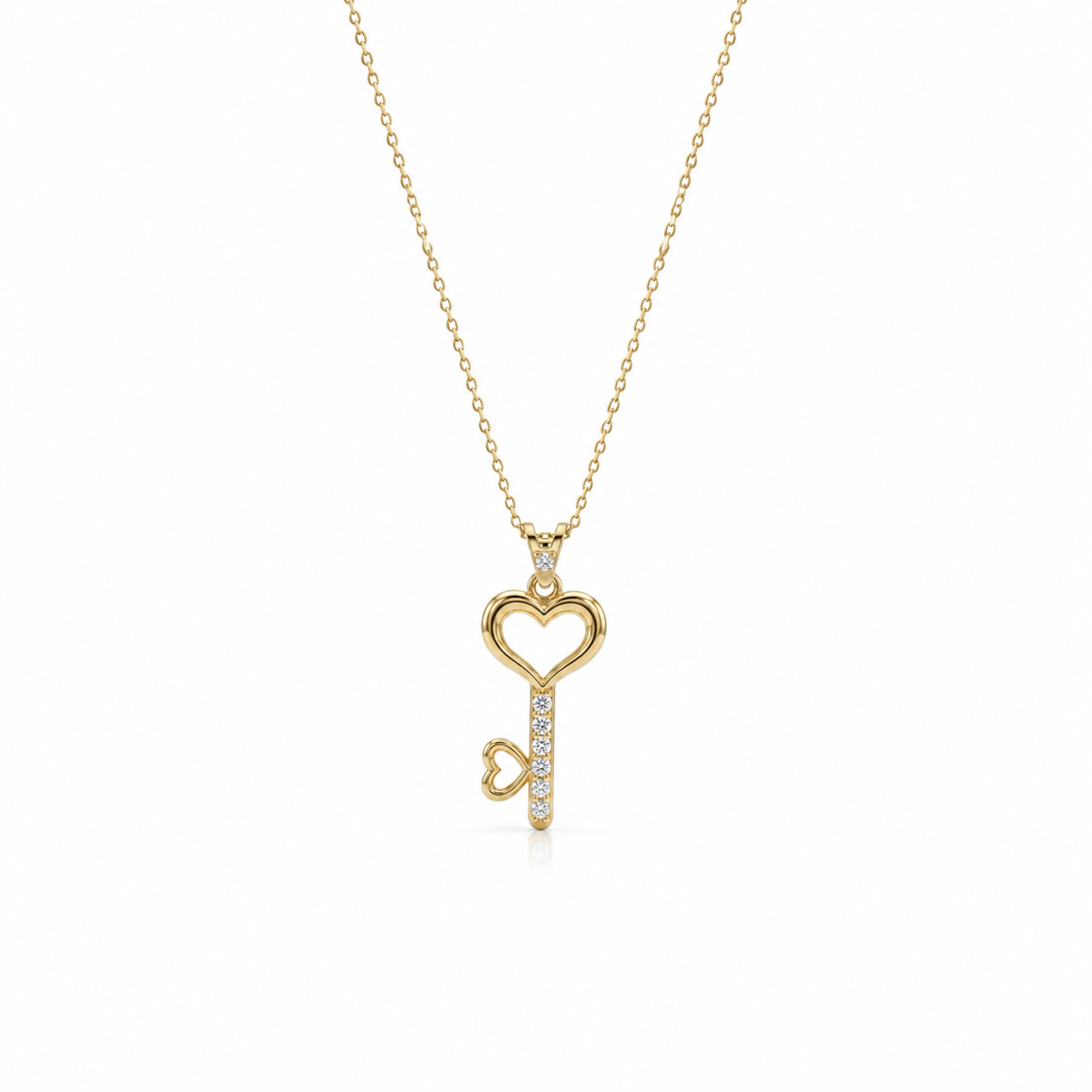 SORS Özel Tasarım Altın Love Key Kolye