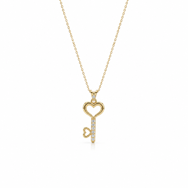 SORS Özel Tasarım Altın Love Key Kolye