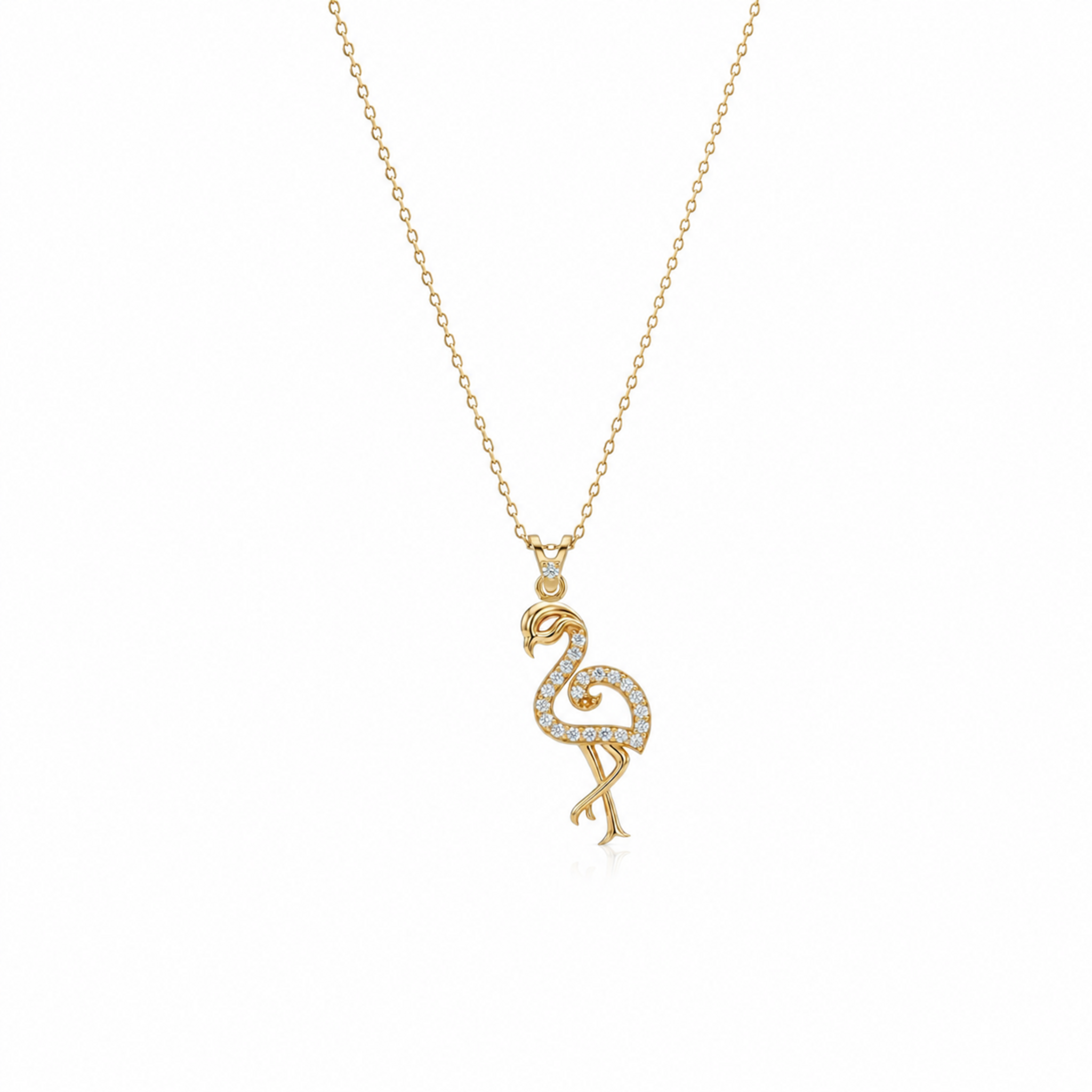 SORS Özel Tasarım Altın Luxe Flamingo Kolye