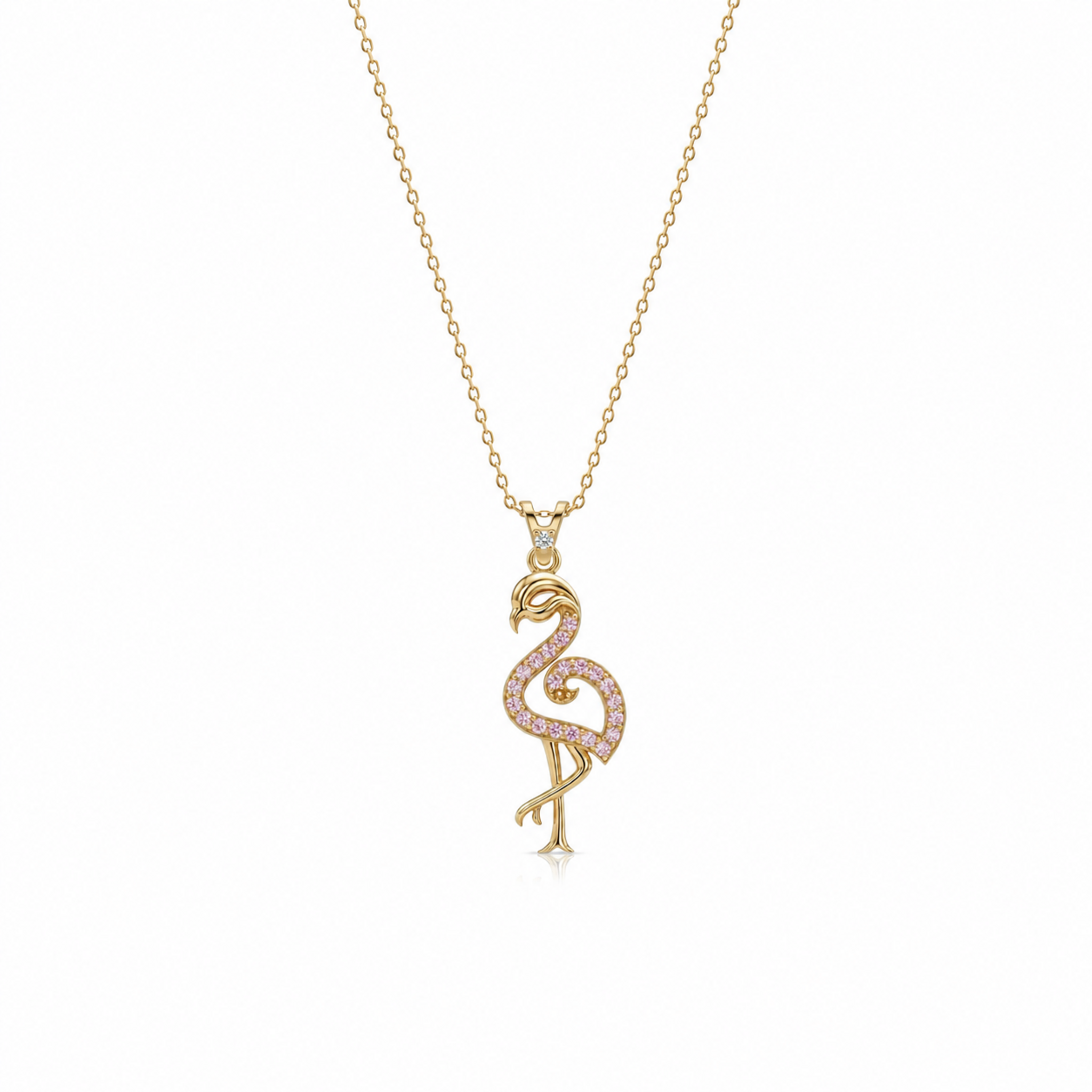 SORS Özel Tasarım Altın Luxe Flamingo Kolye