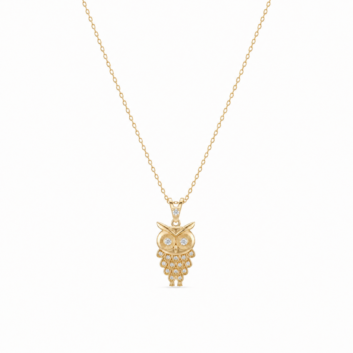 SORS Özel Tasarım Golden Owl Taşlı Kolye