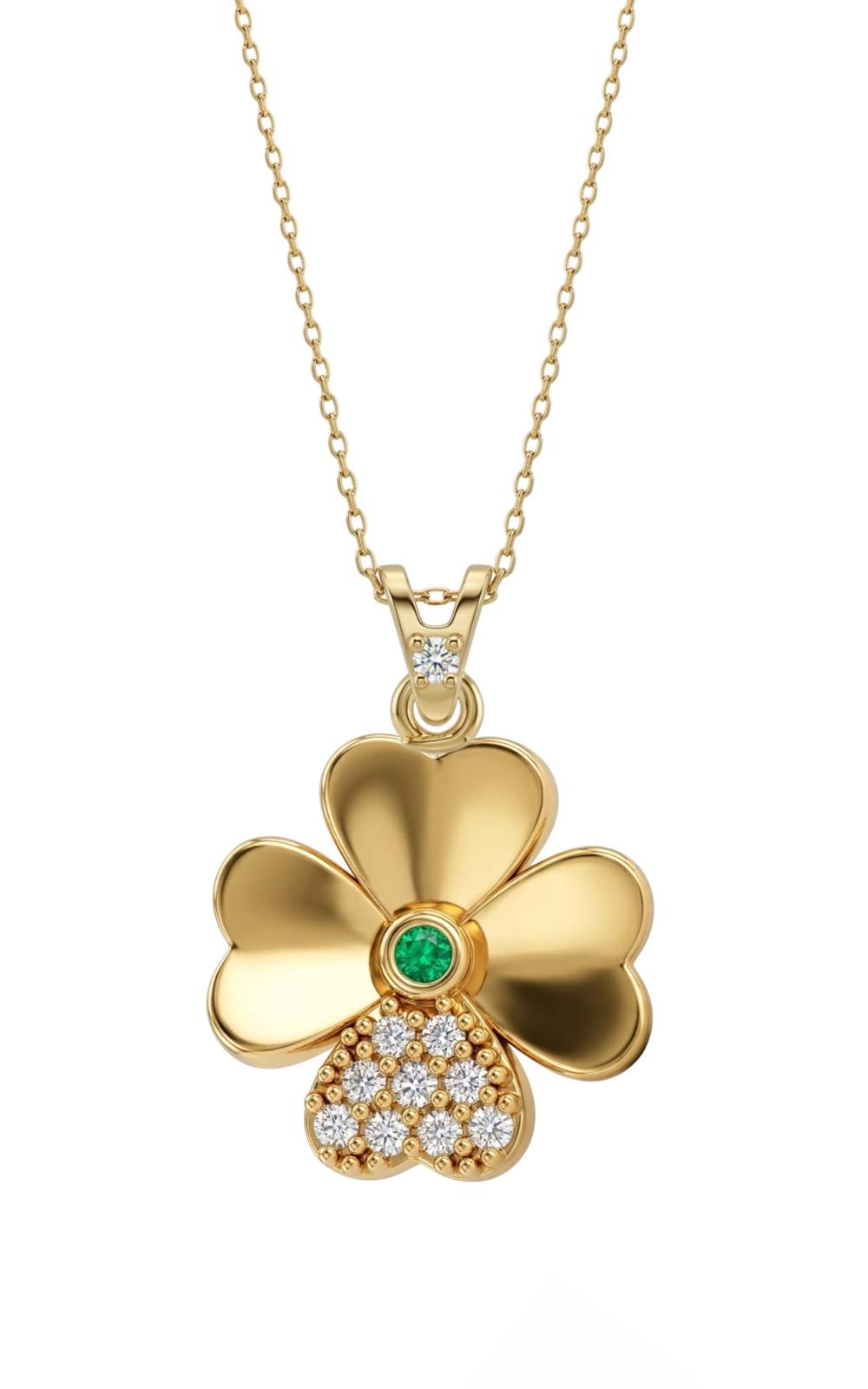 SORS Özel Tasarım Golden Clover Taşlı Kolye