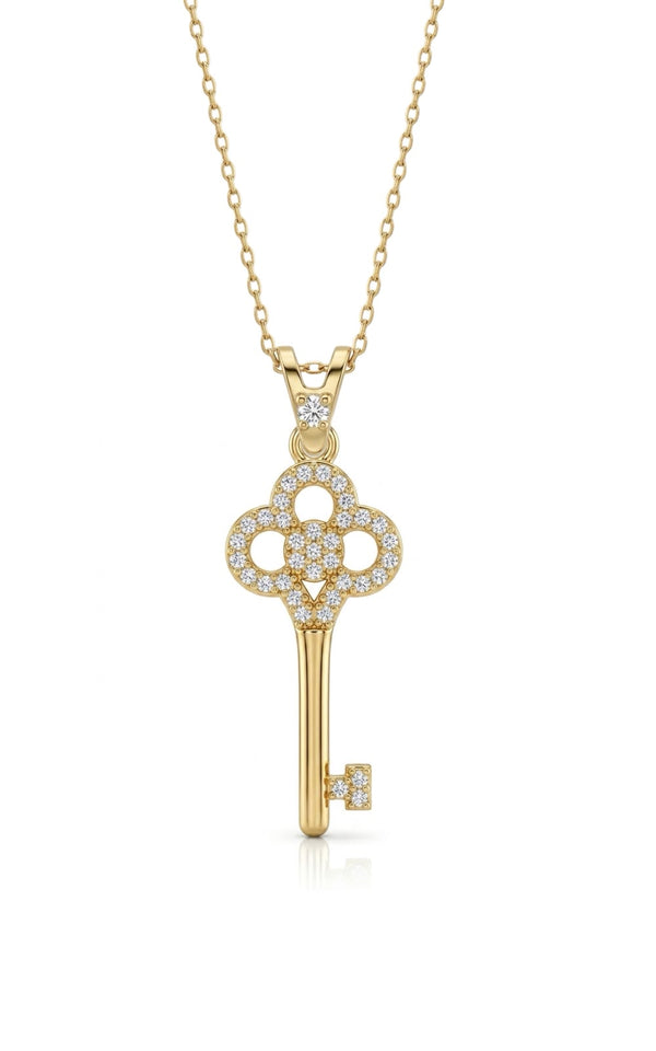 SORS Özel Tasarım Altın Luck Key Kolye
