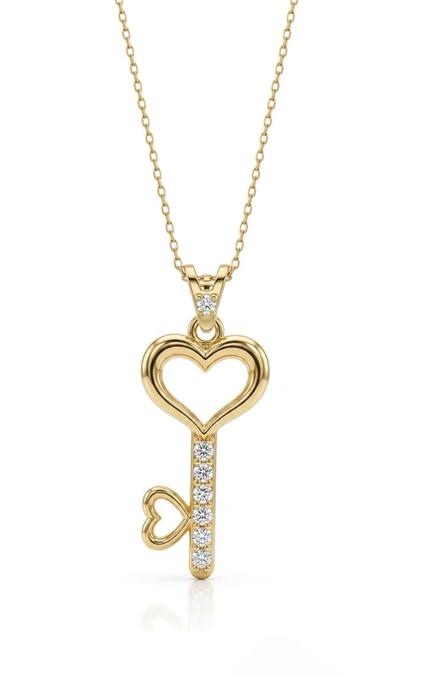 SORS Özel Tasarım Altın Love Key Kolye