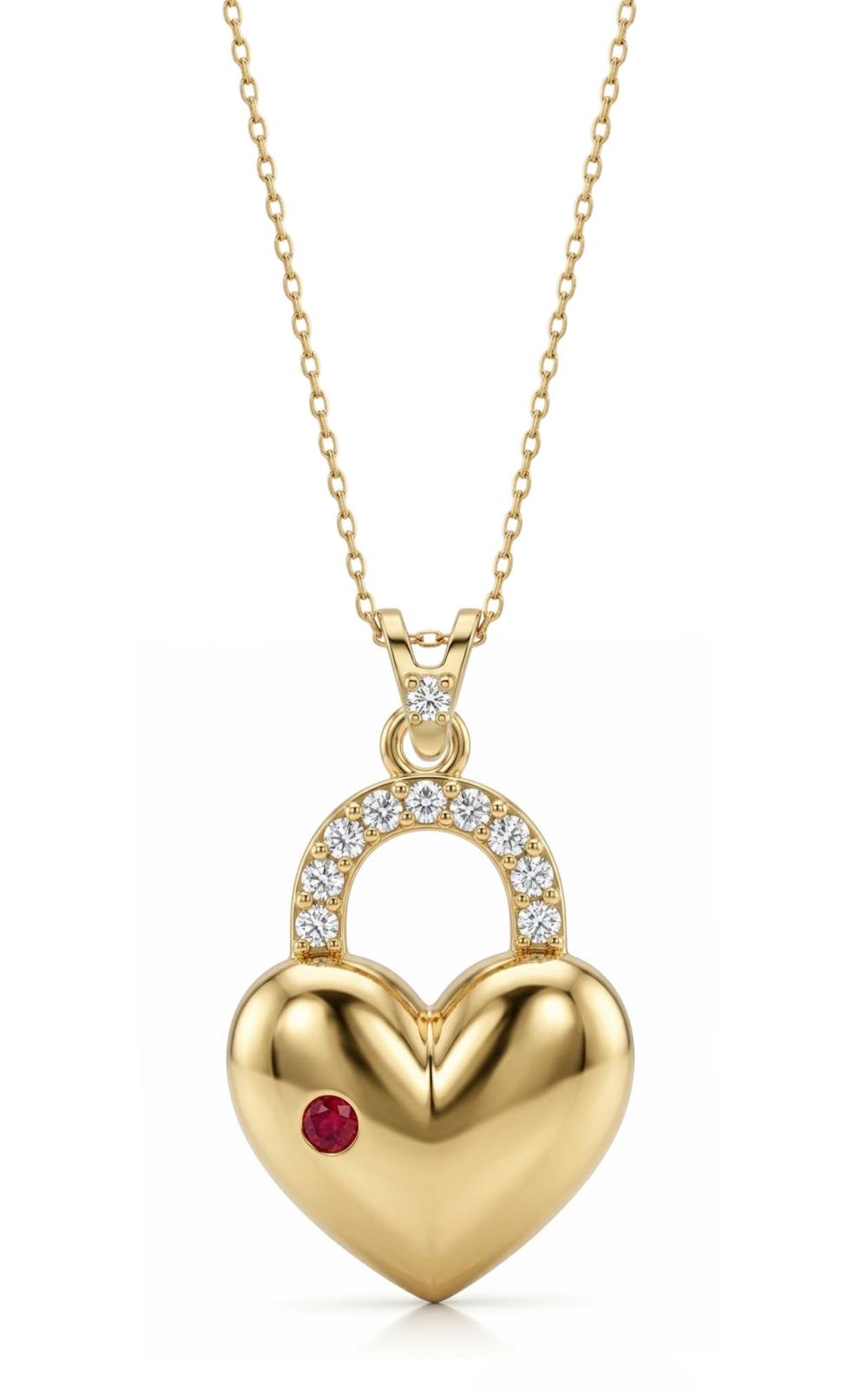 SORS Özel Tasarım Altın Secret Heart Taşlı Kolye
