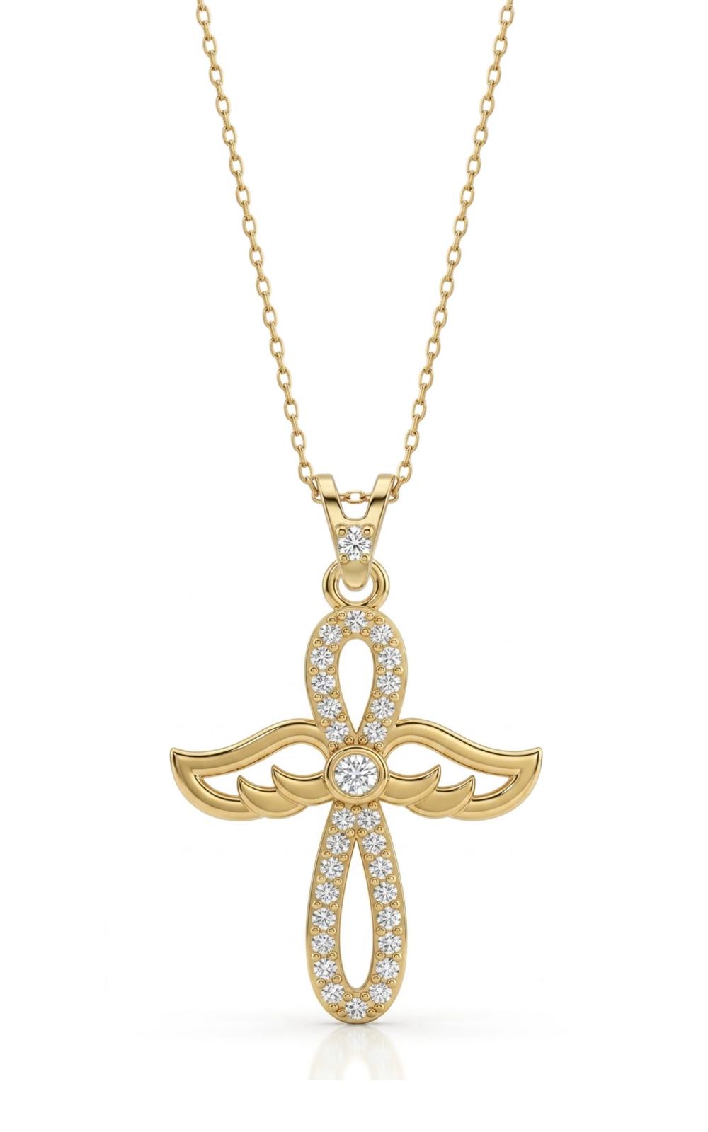 SORS Özel Tasarım Altın Infinity Angel Taşlı Kolye