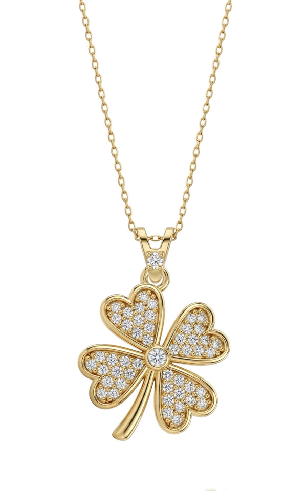 SORS Özel Tasarım Lucky Clover Taşlı Kolye