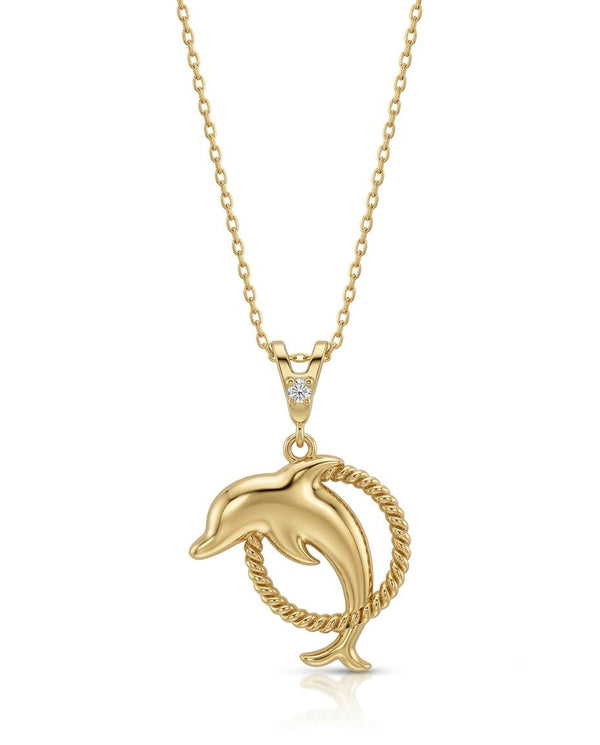 SORS Özel Tasarım Altın Joy Dolphin Kolye