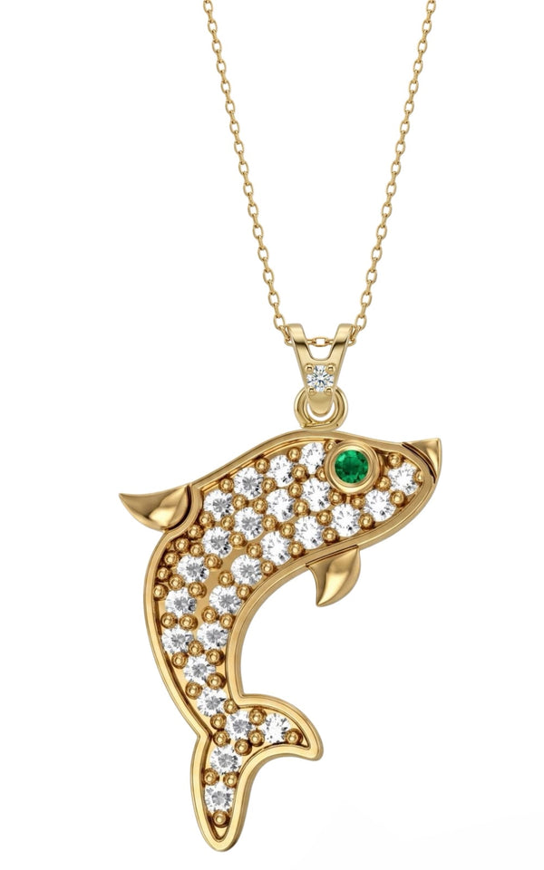 SORS Özel Tasarım Altın Luxe Dolphin Kolye