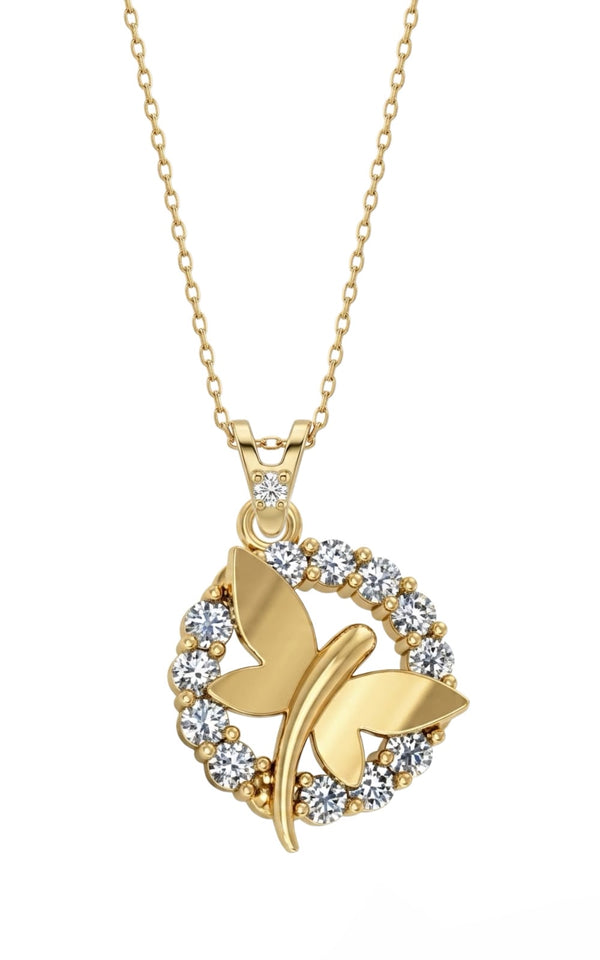 SORS Özel Tasarım Altın Dragonfly Charm Kolye
